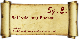 Szilvássy Eszter névjegykártya